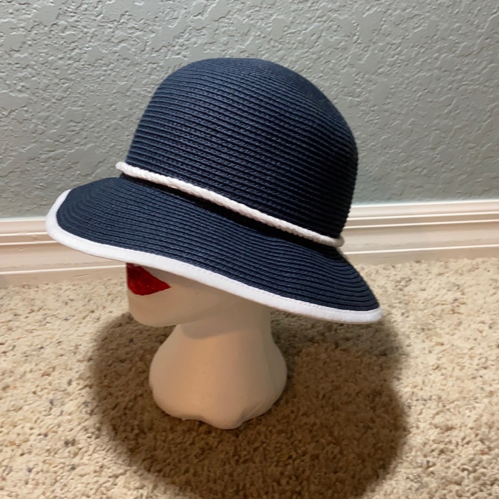 Scala Paper Straw Bucket Hat With Rope Trim - image 2